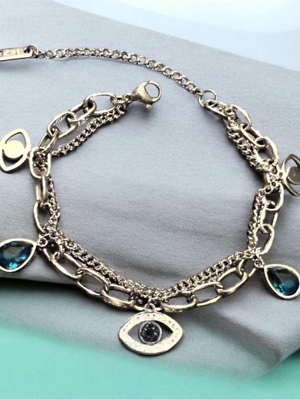 Fashion Jewelry Silver-Tone Layered Bracelet 18K Gold Plated.             NEW